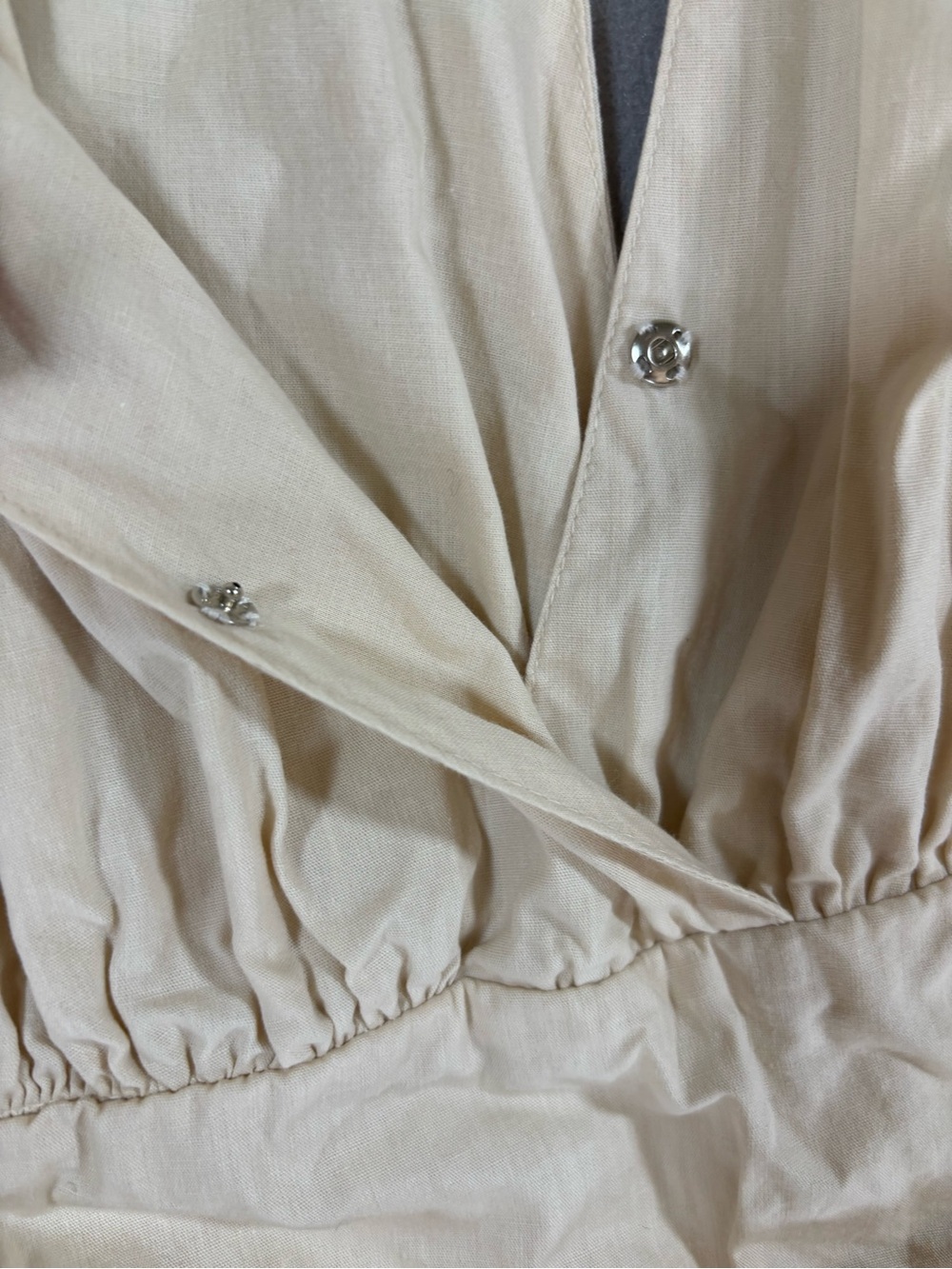 Ciebon Gale Cream Midi Dress with Navy Palm Motif cotton M - Picture 6 of 14